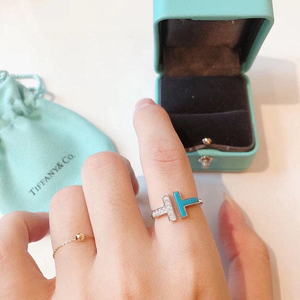 Diamond and Turquoise sale Wire Ring