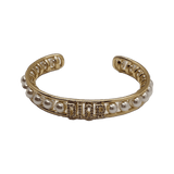 18K Dior CD Pearl Open Cuff Bracelet