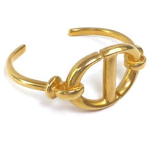 18K Dior CD Navy Logo Bangle Open Cuff Bracelet