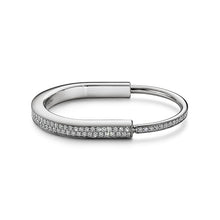 18K T Lock Bangle Full Pavé Diamonds Bracelet