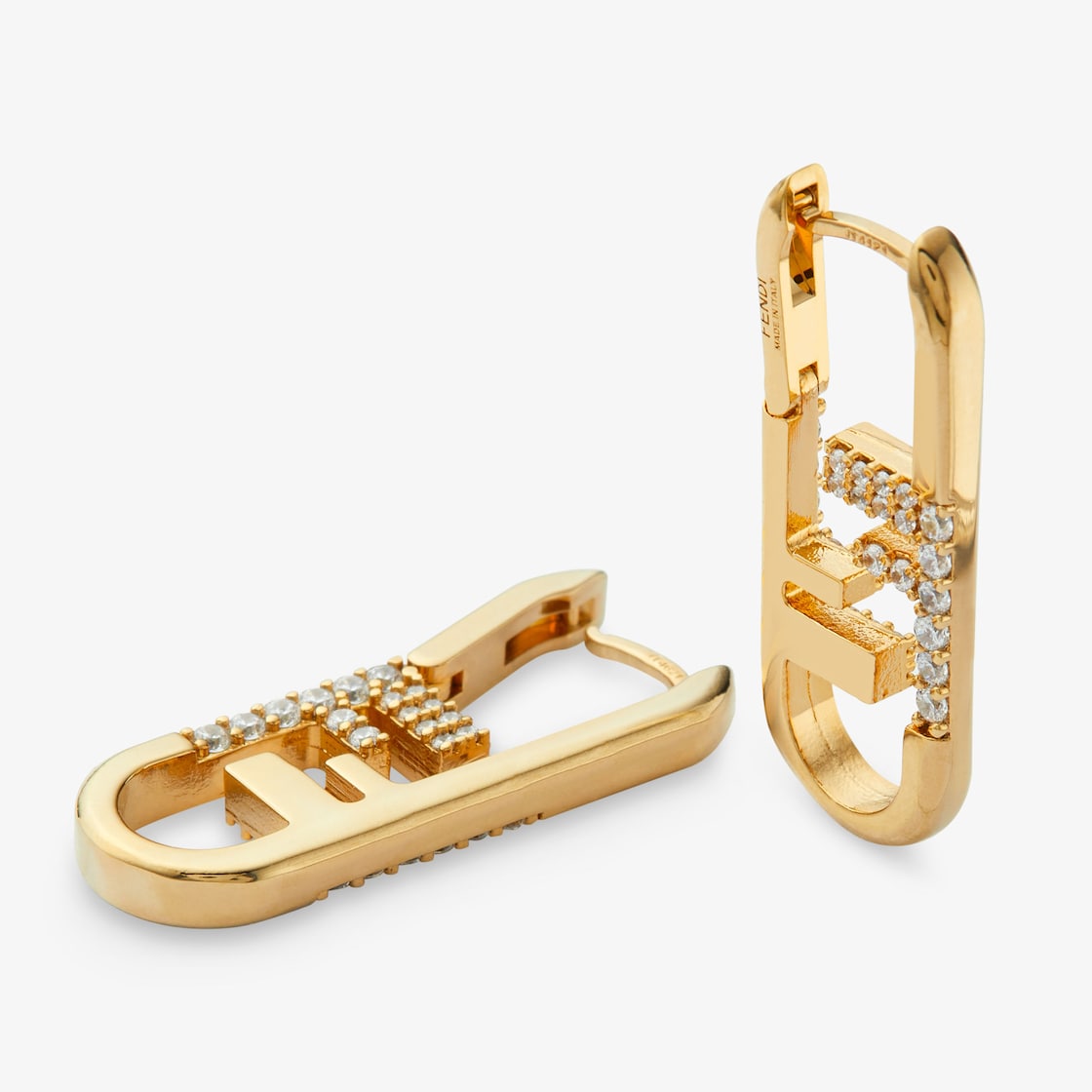 18K F OLock Earrings