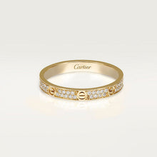 18K Cartier Love Diamond-Paved 3mm Ring
