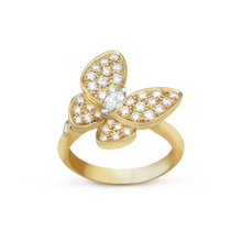 18K Two Butterfly Ring