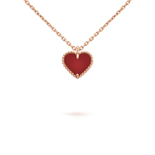 18K Van Cleef & Arpels Sweet Alhambra Heart Pendant Necklace