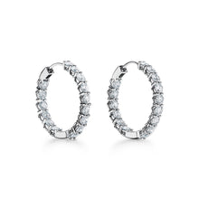 18K T Hoop Diamonds Earrings