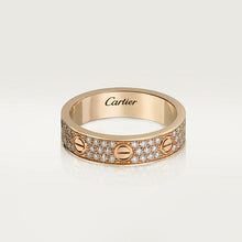 18K Cartier Love Diamond-Paved 5mm Ring