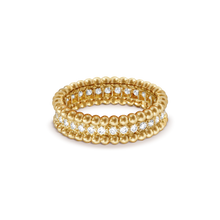 18K Yellow Gold Perlée Diamonds Ring
