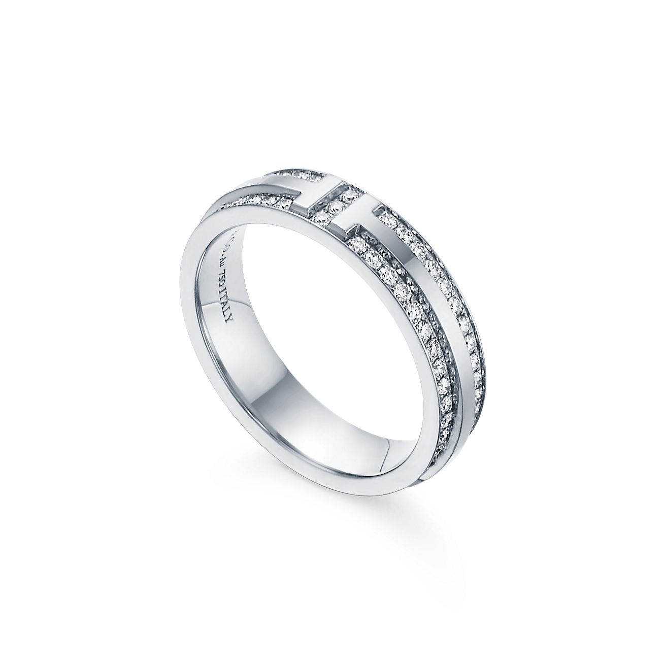 18K T Narrow Pave Diamond Ring