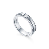 18K T Narrow Pave Diamond Ring