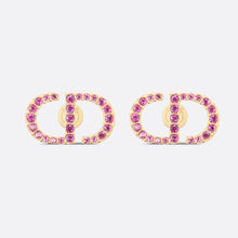 18k Dior Petit CD Stud Fuchsia Crystals Earrings