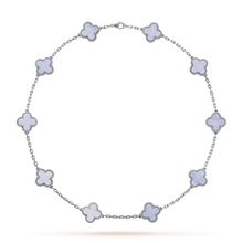 18K Van Cleef & Arpels Vintage Alhambra Chalcedony 10 Motifs Necklace