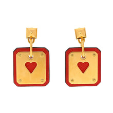 18K As De Coeur Red H Earrings