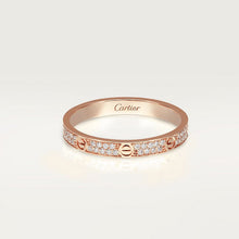 18K Cartier Love Diamond-Paved 3mm Ring