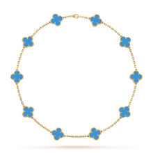 18K Van Cleef & Arpels Vintage Alhambra Agate 10 Motifs Necklace