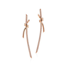 18K T Knot Drop Diamonds Earrings