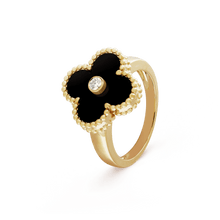 18K Van Cleef & Arpels Vintage Alhambra Black Ring