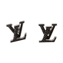 18k Louis Iconic Black Crystal Stud Earrings