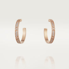 18k Cartier Love Pave Diamonds Earrings