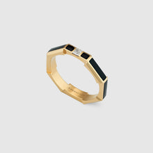 18K Gucci Link To Love Enamel And Diamond Ring