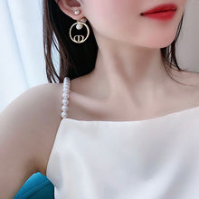 18K CD Circle Pearls Earrings