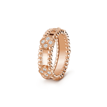 18K Rose Gold Perlée Clovers Ring