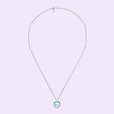 GG Interlocking G Heart Lightning Charm Necklace