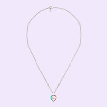 Double G Interlocking G Heart Lightning Charm Necklace