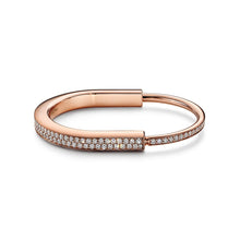 18K T Lock Bangle Full Pavé Diamonds Bracelet