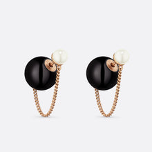 18k Dior Tribales Black Resin Pearl Earrings