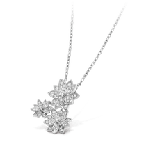 18K Three Flowers Lotus Necklace