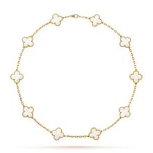18K Van Cleef & Arpels Vintage Alhambra Pearl 10 Motifs Necklace