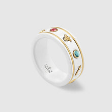18K Gucci Icon With Gemstones White Zirconia Ring