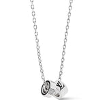 18K Louis Damier Rings Pendant Necklace