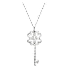 18K T Quatre Heart Key Diamond Necklace