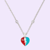 GUCCI Interlocking G Heart Lightning Charm Necklace