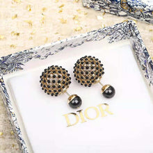 18K CD Tribales Black Stone-Effect Resin Pearls Earrings