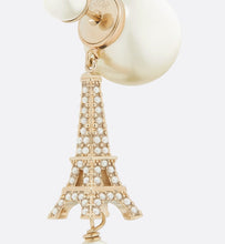 18K CD Tribales Eiffel Tower Charm White Pearls Earrings