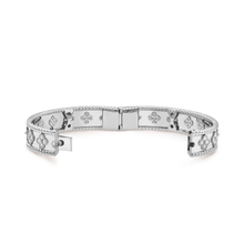 18K White Gold Perlée Clovers Bracelet