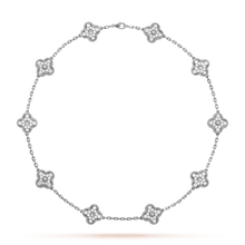 18K Van Cleef & Arpels Vintage Alhambra Diamonds 10 Motifs Necklace