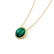 18K Perlée couleurs Malachite Necklace