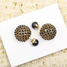 18K CD Tribales Black Stone-Effect Resin Pearls Earrings