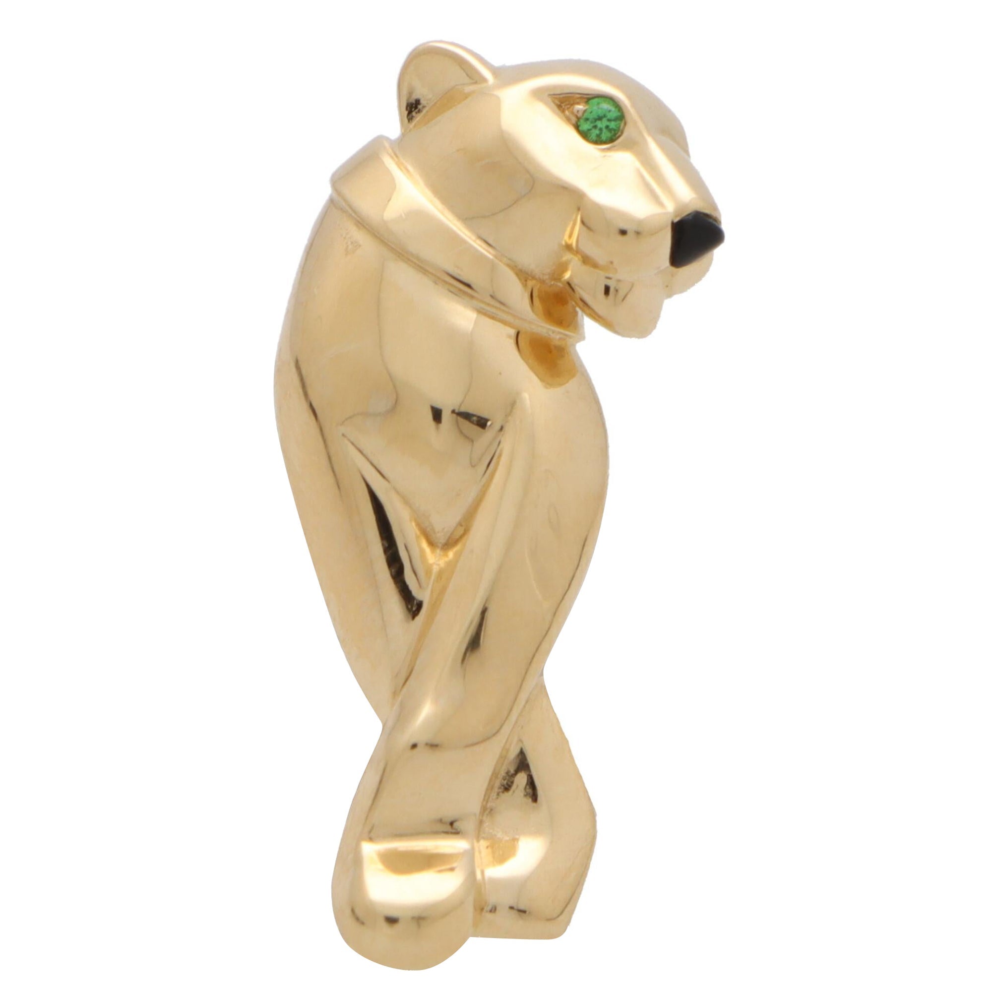 18k Cartier Tsavorite Garnet Panther Earrings