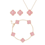 Pink Diamond Clover Necklace
