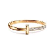 18K T1 Wide Diamond Hinged Bracelet