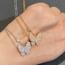 18K Two Butterfly Necklace