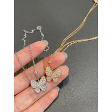 18K Two Butterfly Necklace