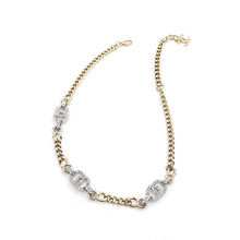 18K Crystal CC Chain Links Choker Necklace