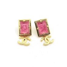 18K Crystal CC Drop Pink Earrings