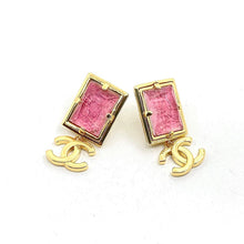 18K Crystal CC Drop Pink Earrings