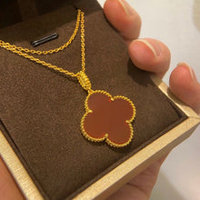 18K Magic Alhambra One Motifs Carnelian Clover Necklace